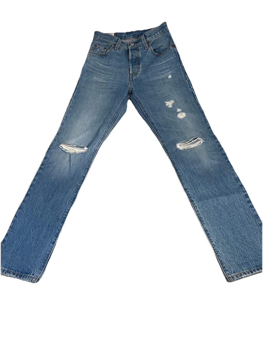 Levi's Premium Denim Women’s 501 Leg Distressed Jeans High Button Fly 23x30
